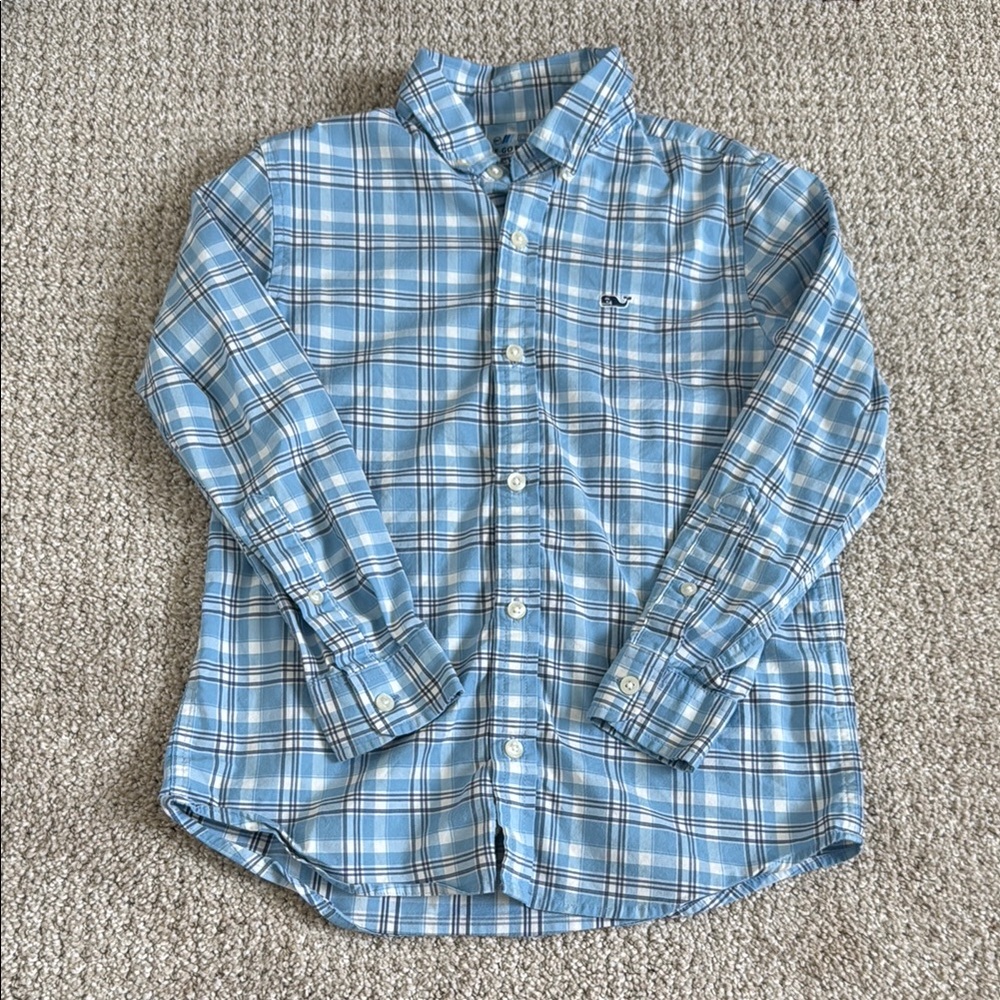 Vineyard Vines Blue Plaid Boy’s Shirt